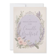 Cartes d'invitation florales lavande et rose