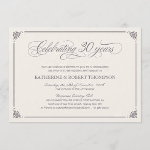 Cartes d'invitation formelles pour les 30 ans