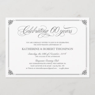 Cartes d'invitation formelles pour les 60 ans de m