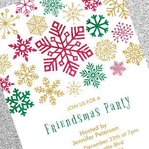 Cartes d'invitation Friendsmas Fêtes Élégantes Flo