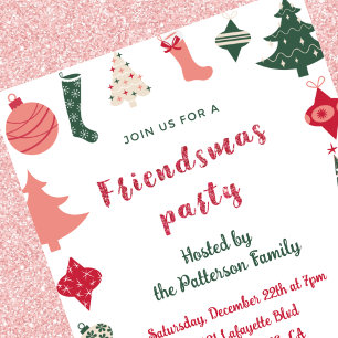 Cartes d'invitation Friendsmas Motif de Noël migno