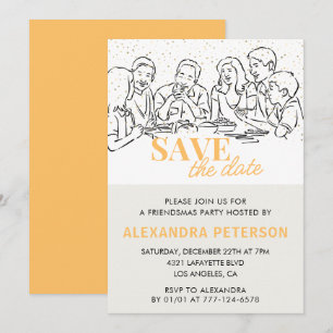 Cartes d'invitation Friendsmas Sauvegarder la date