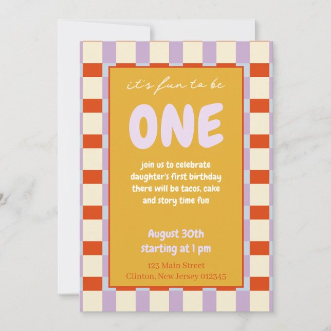 Cartes d'invitation Fun to be One  (Devant)