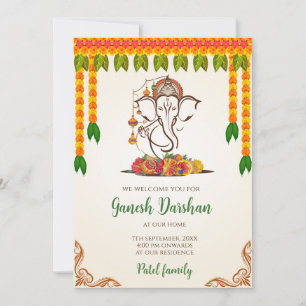 Cartes d'invitation Ganpati numériques carte de Da