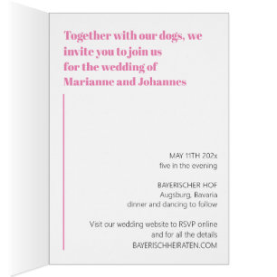Cartes d'invitation Grand Danois rose jaune