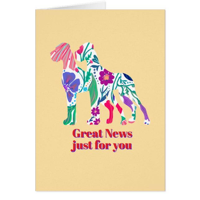 Cartes d'invitation Great Dane rose floral (Devant)