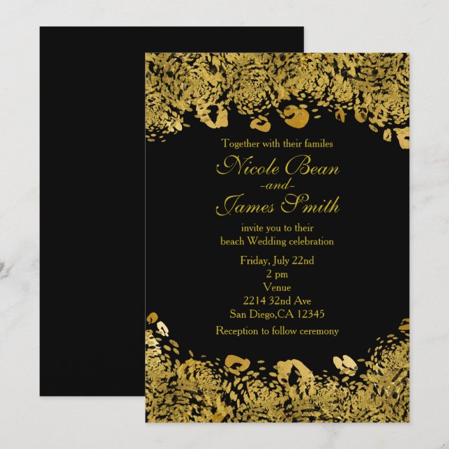 Cartes d'invitation guépard de la jungle exotique  (Devant / Derrière)