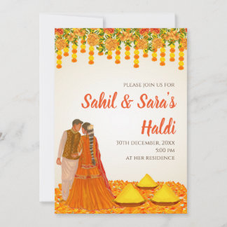 Cartes d'invitation Haldi numériques et Cartes d'i