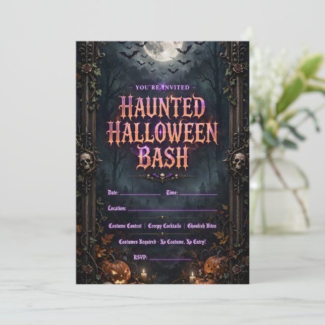 Cartes d'invitation Halloween  (Debout devant)