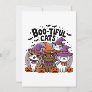Cartes d'invitation Halloween de chats effrayants