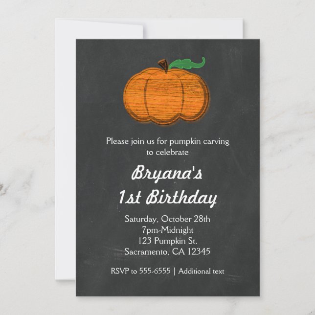 Cartes d'invitation Halloween Orange Citrouille Ta (Devant)