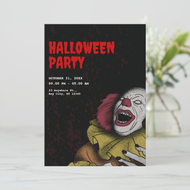 Cartes d'invitation Halloween vintage, Invitation  (Debout devant)