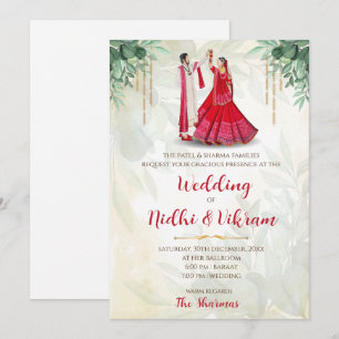 Cartes d'invitation indiennes et cartes de mariage