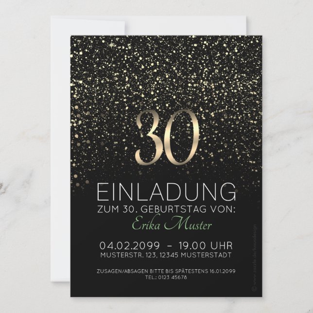 Cartes d'invitation individuelles pour 30 ans (Devant)