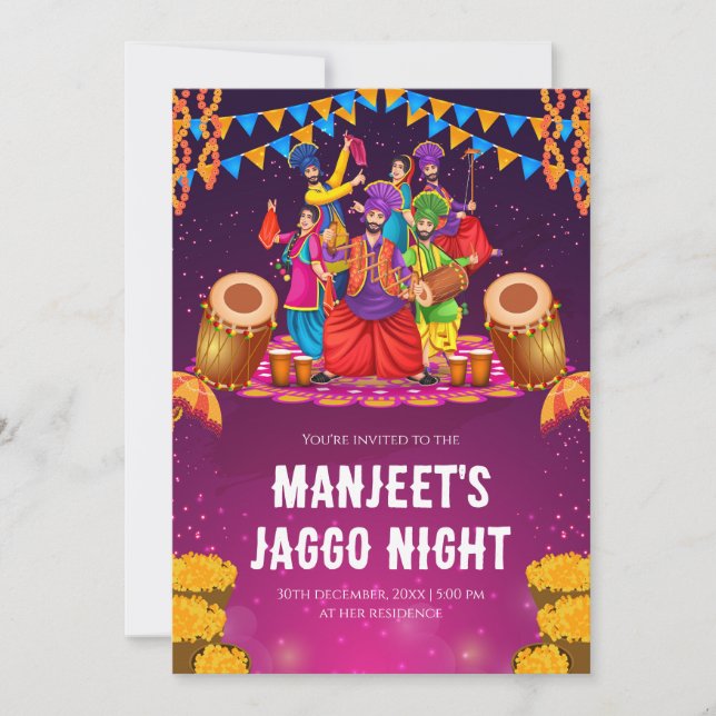 Cartes d'invitation Jaggo, invitations Jaggo (Devant)