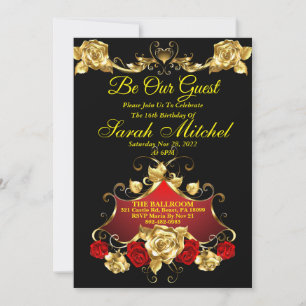 Cartes d'invitation La Belle et la Bête