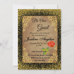 Cartes d'invitation La Belle et la Bête
