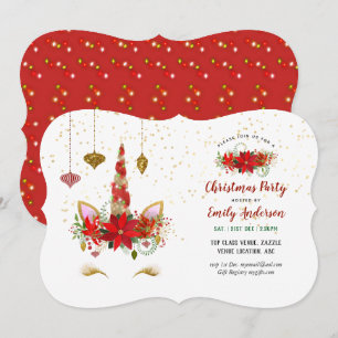 Cartes d'invitation Licorne de Noël pour TOUT ÉVÉN