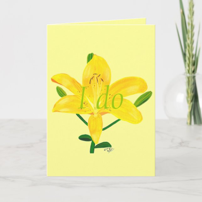 Cartes d'invitation Mariage Lily Jaune Jolie (Devant)