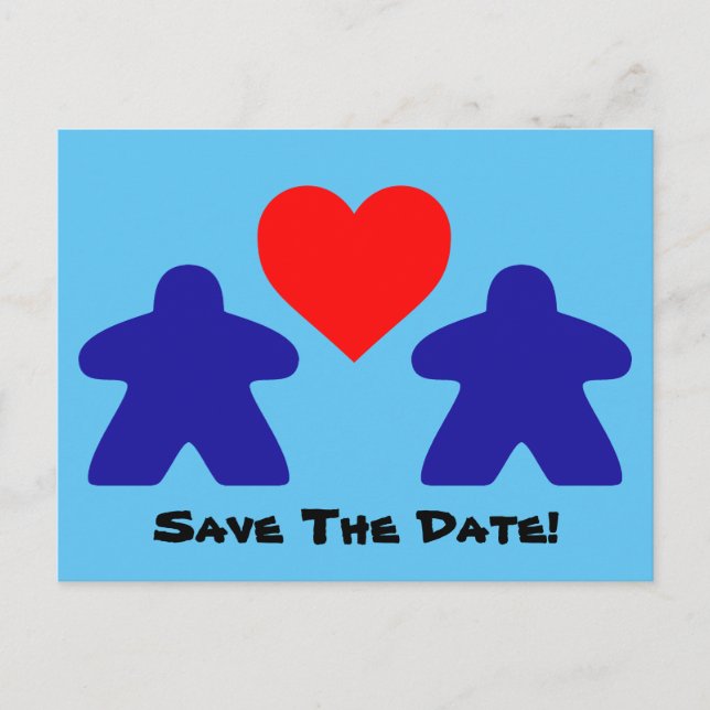 Cartes d'invitation Meeple Enregistrez la date (Devant)