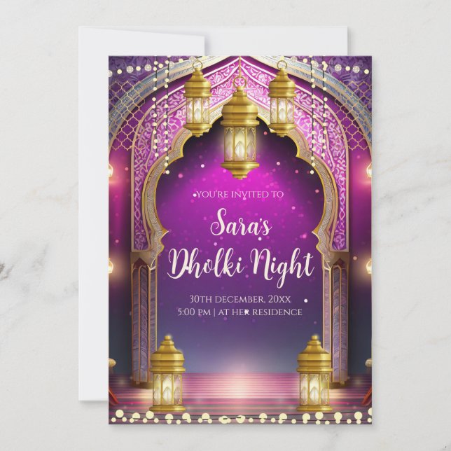Cartes d'invitation Mehndi et invitations numériqu (Devant)