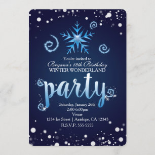 Cartes d'invitation Merveilles d'hiver Tourbillons