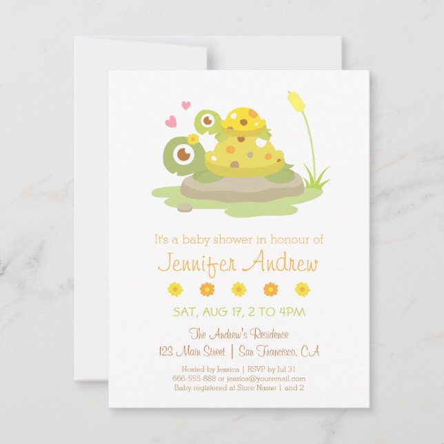 Cartes d'invitation mignonnes et colorées pour une (Devant)