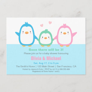 Cartes d'invitation mignonnes et colorées pour une