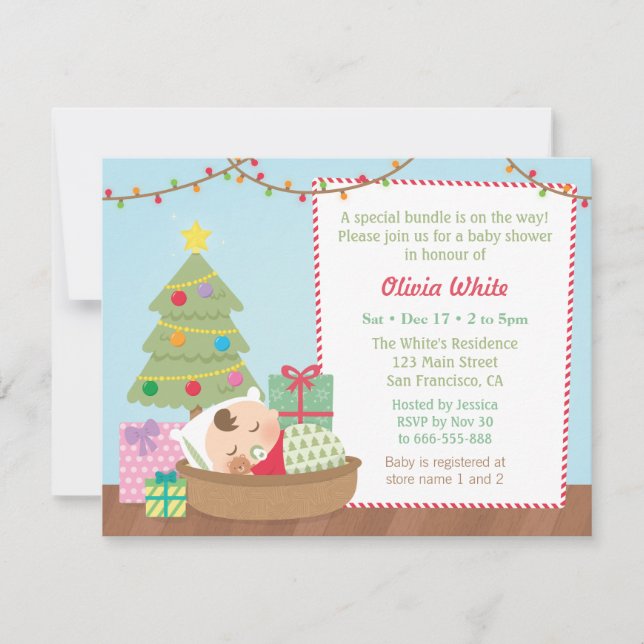 Cartes d'invitation mignonnes pour une baby shower (Devant)