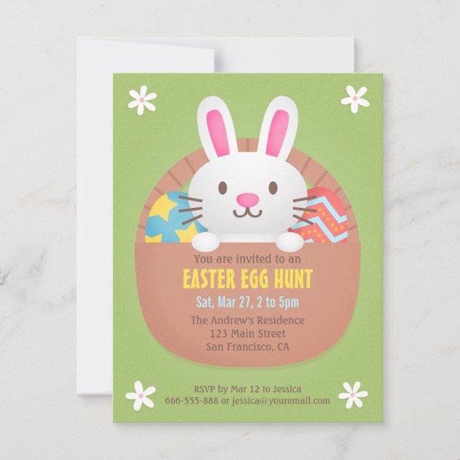 Cartes d'invitation mignonnes pour une chasse aux  (Devant)