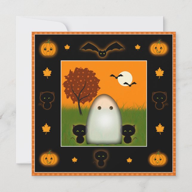 Cartes d'invitation mignonnes pour une fête d'Hall (Devant)