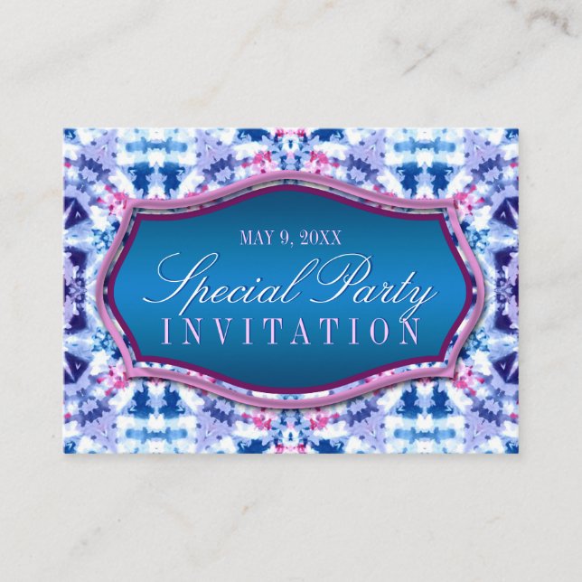 Cartes d'invitation Mini Crystal Blue+Rose Hiver (Devant)
