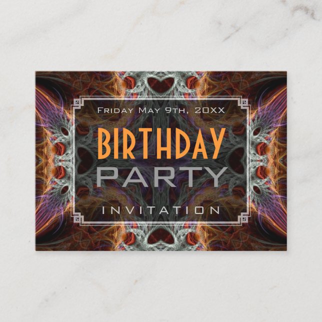 Cartes d'invitation miniatures d'anniversaire Frac (Devant)