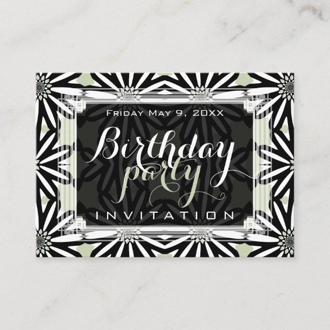 Cartes d'invitation miniatures d'art à motif de ma (Devant)