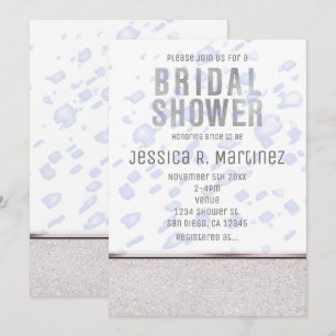 Cartes d'invitation Modern Bridal Shower Blue Rain