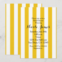 Cartes d'invitation modernes à rayures jaunes et b