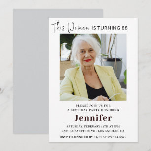 Cartes d'invitation modernes pour ses 88 ans avec