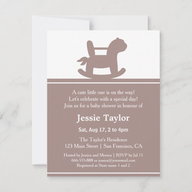 Cartes d'invitation modernes pour une baby shower  (Devant)