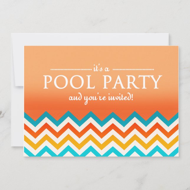 Cartes d'invitation modernes pour une fête à la pi (Devant)