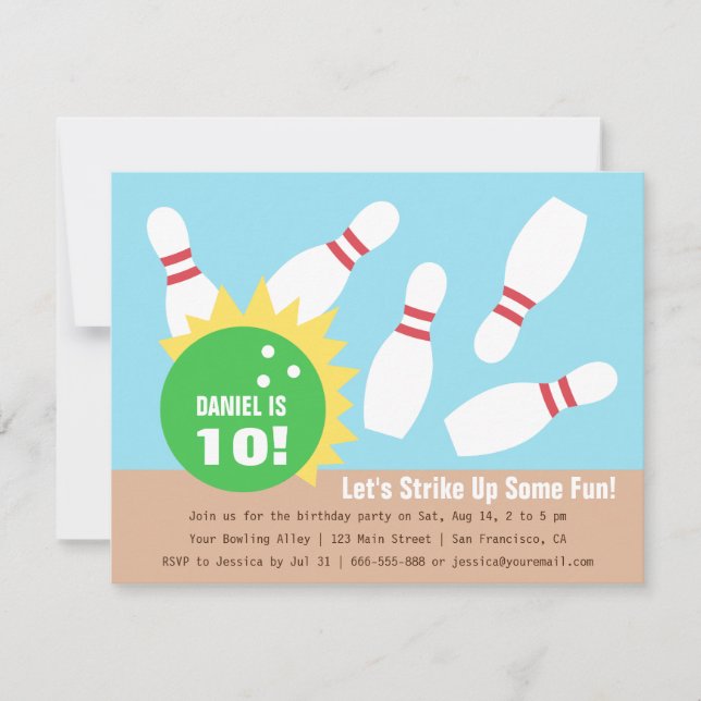 Cartes d'invitation modernes pour une fête d'anniv (Devant)