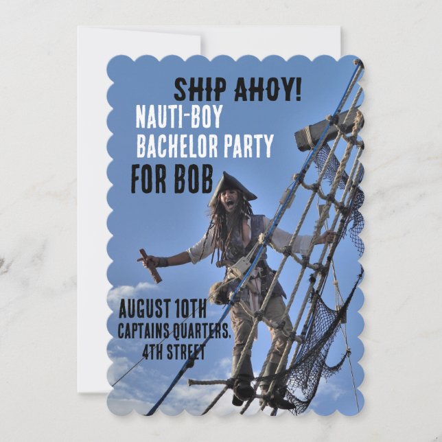 CARTES D'INVITATION NAUTIQUES POUR ENTERREMENT DE  (Devant)