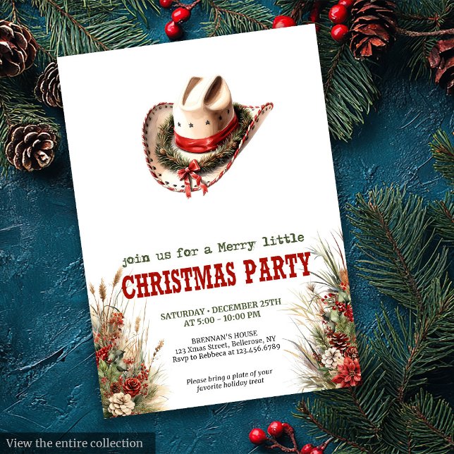 Cartes d'invitation numériques édifiables pour une (Editable Wild West Christmas party digital download

)