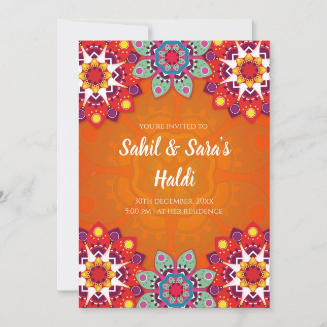 Cartes d'invitation numériques Haldi & invitations (Devant)