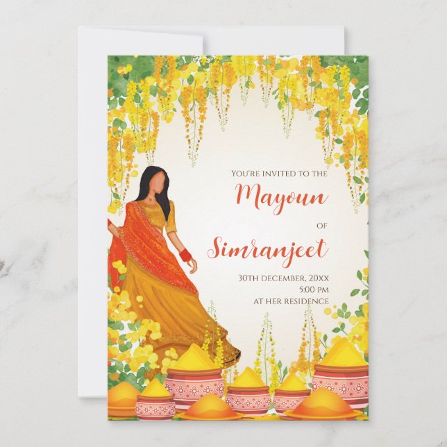 Cartes d'invitation numériques pour Haldi et Mayou (Devant)