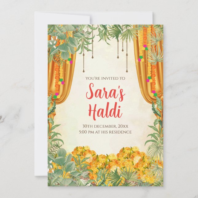 Cartes d'invitation numériques pour Haldi Invitati (Devant)