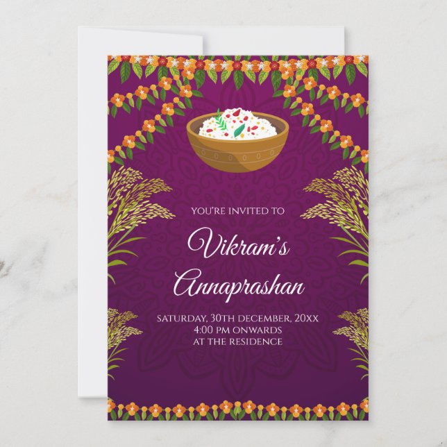 Cartes d'invitation numériques pour la cérémonie d (Devant)