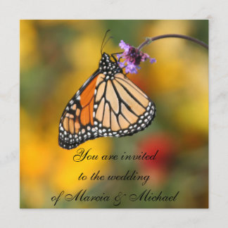 Cartes d'invitation Papillon Monarque
