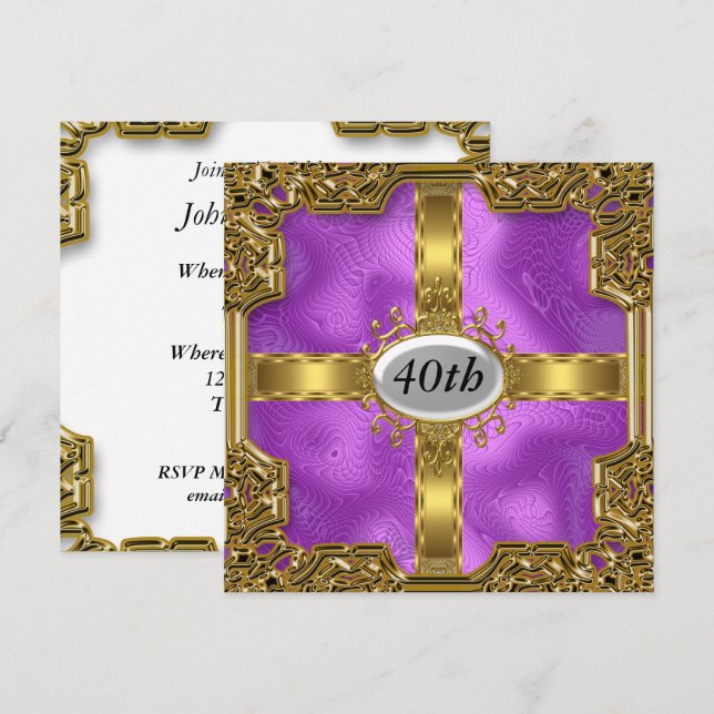 Cartes d'invitation pas chères pour fête d'anniver (Devant / Derrière)