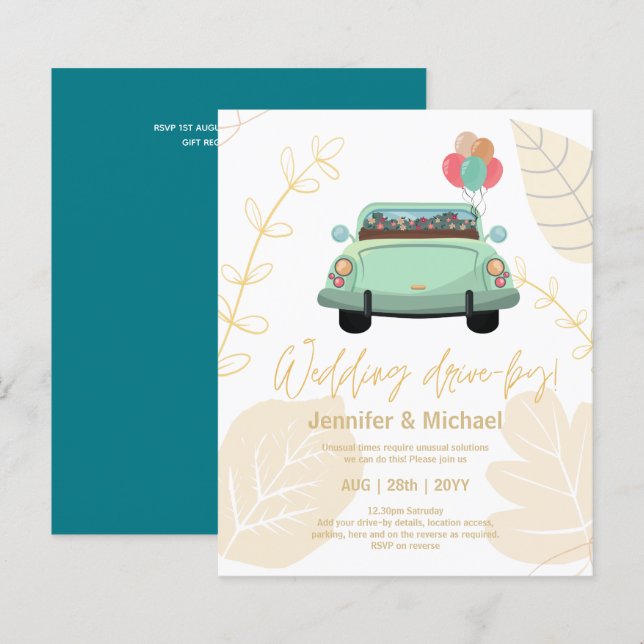 Cartes d'invitation pas chères pour une visite de  (Devant / Derrière)