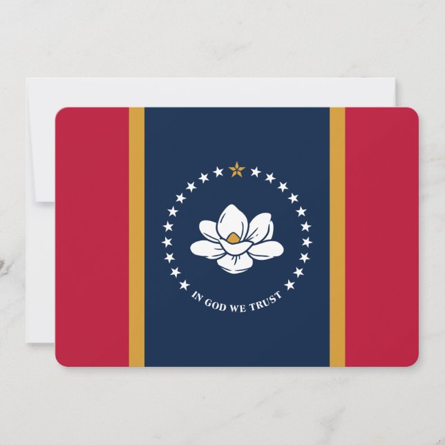 Cartes d'invitation patriotiques avec drapeau du M (Devant)